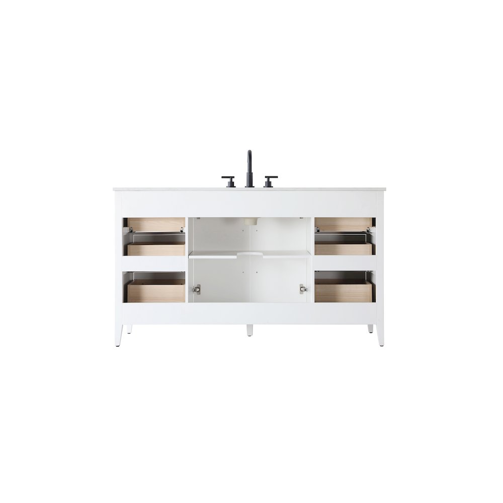 60 Inch Single Bathroom Vanity In White. Picture 12