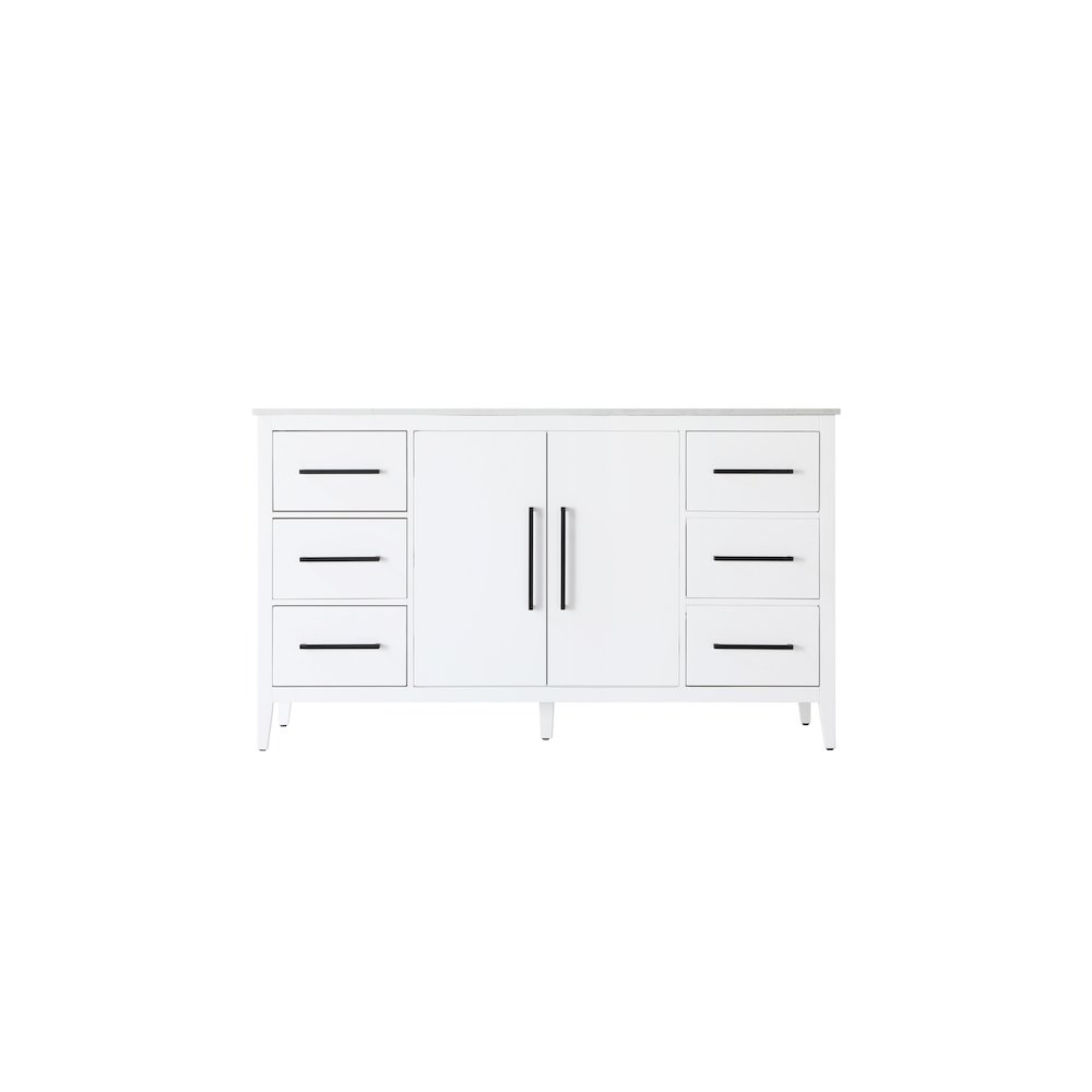 60 Inch Single Bathroom Vanity In White. Picture 5