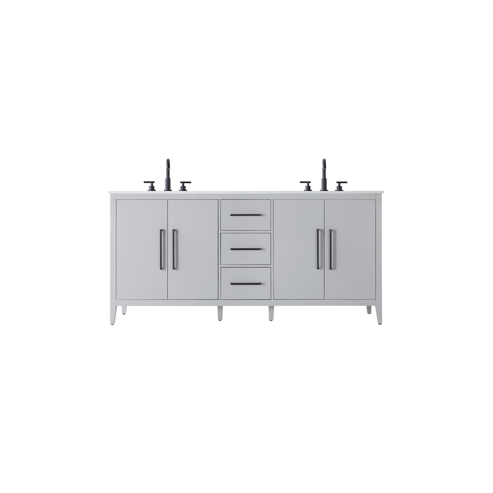 72 Inch Double Bathroom Vanity In Grey. Picture 1