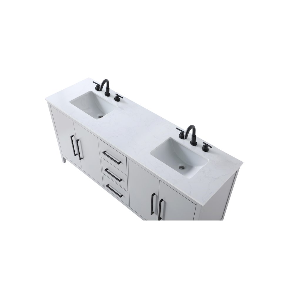 72 Inch Double Bathroom Vanity In Grey. Picture 8