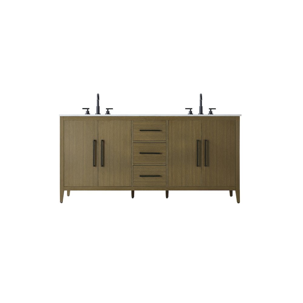 72  Inch Double Bathroom Vanity In Chestnut Brown. Picture 1