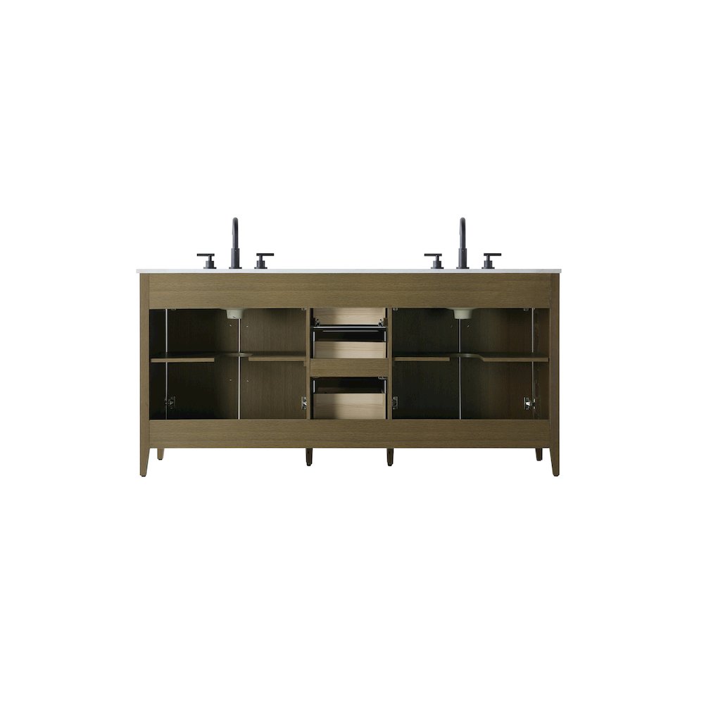 72  Inch Double Bathroom Vanity In Chestnut Brown. Picture 12