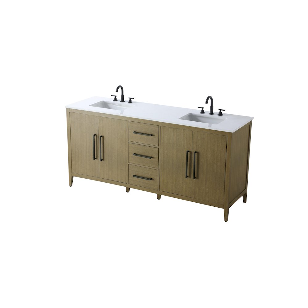 72  Inch Double Bathroom Vanity In Chestnut Brown. Picture 6