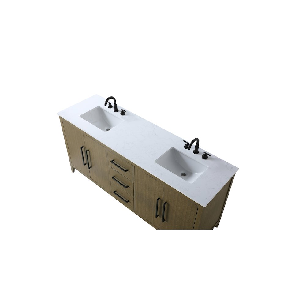 72  Inch Double Bathroom Vanity In Chestnut Brown. Picture 8