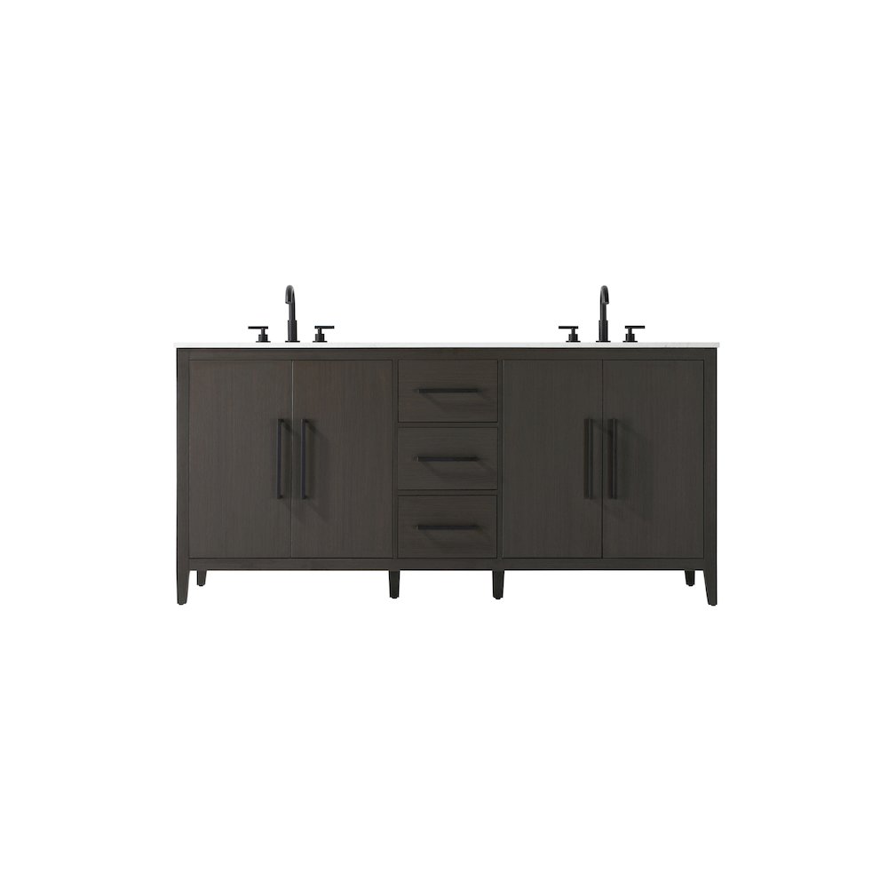 72  Inch Double Bathroom Vanity In Mocha Brown. Picture 1