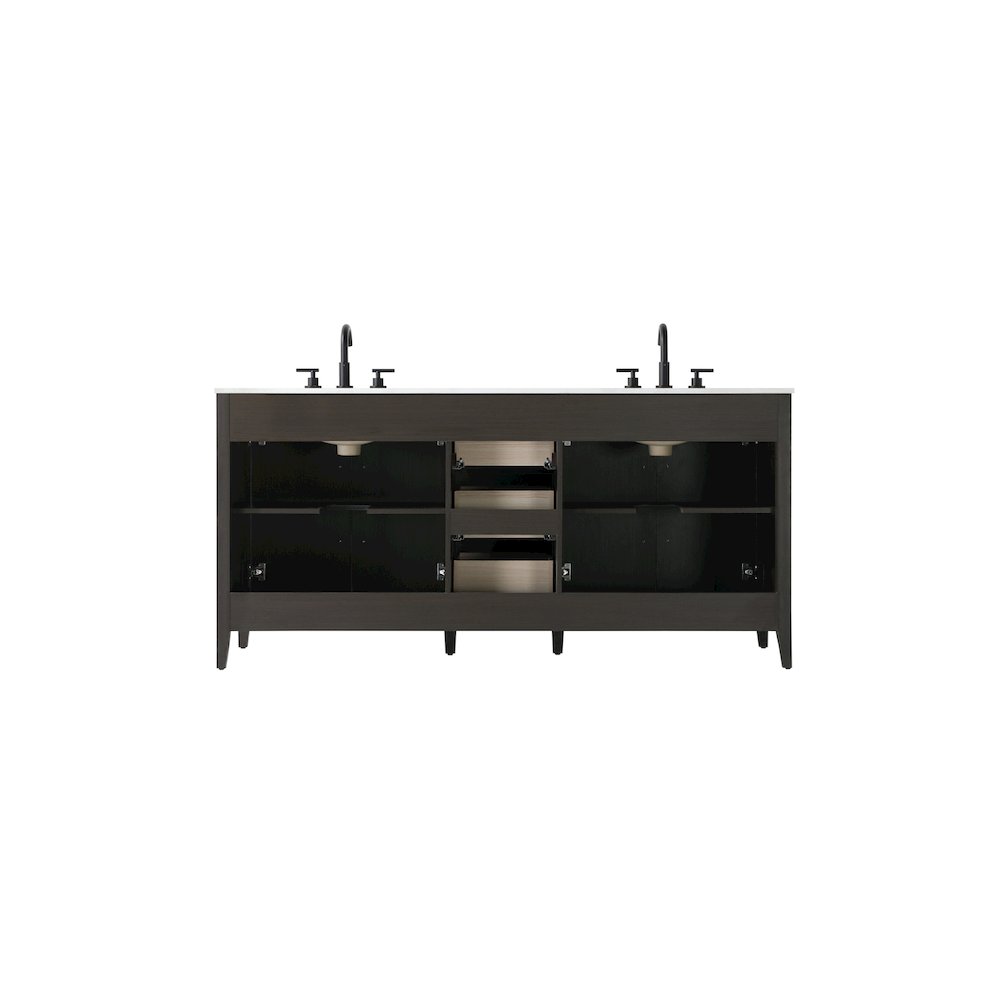 72  Inch Double Bathroom Vanity In Mocha Brown. Picture 12