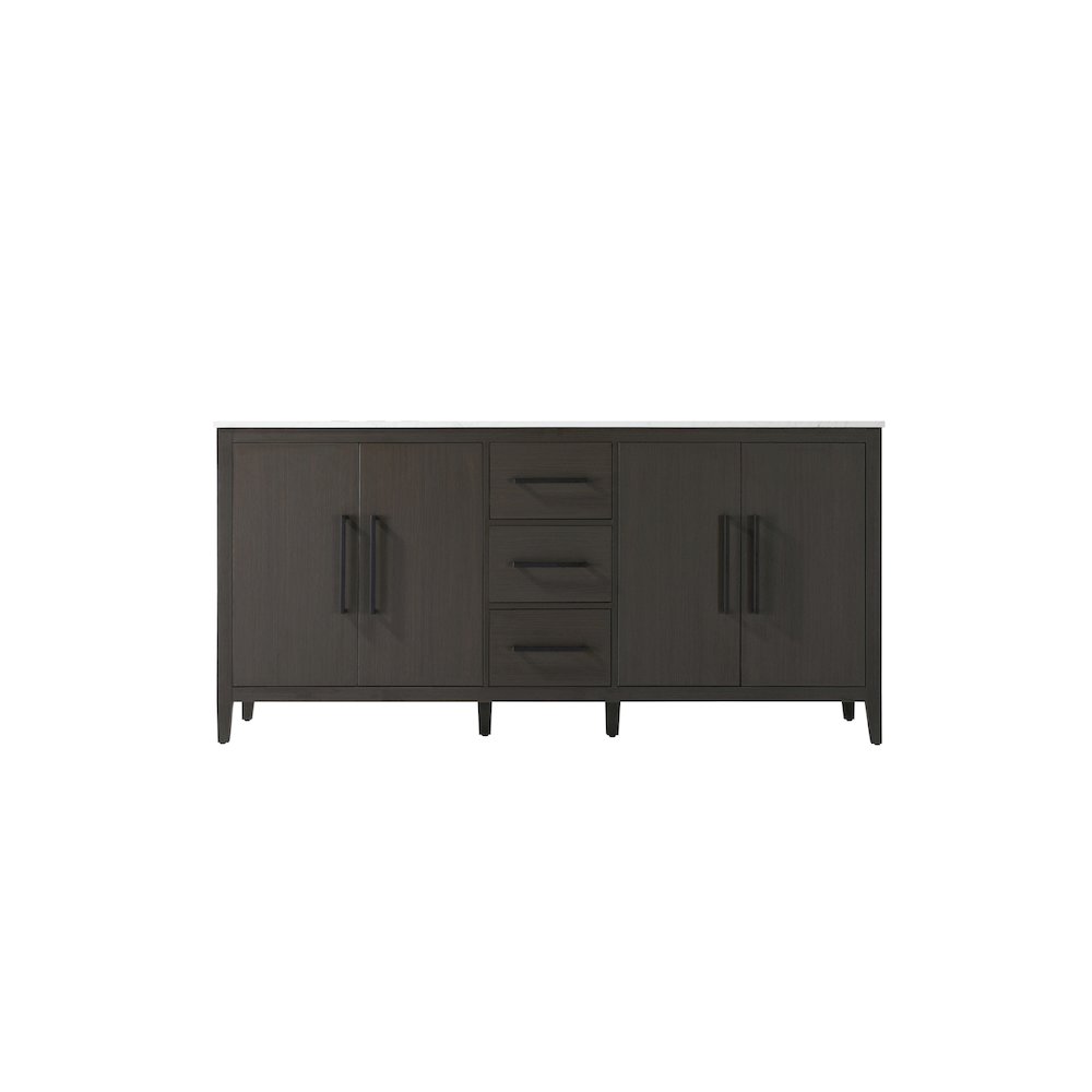 72  Inch Double Bathroom Vanity In Mocha Brown. Picture 5