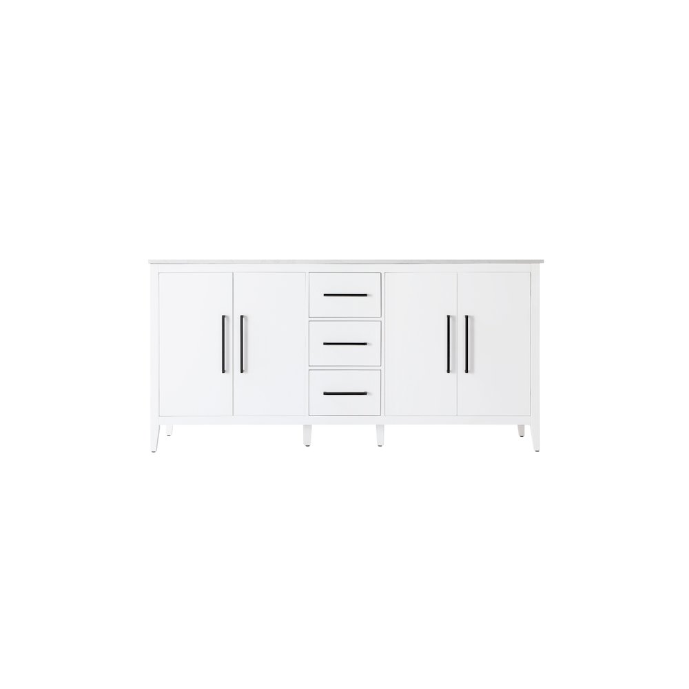 72 Inch Double Bathroom Vanity In White. Picture 5