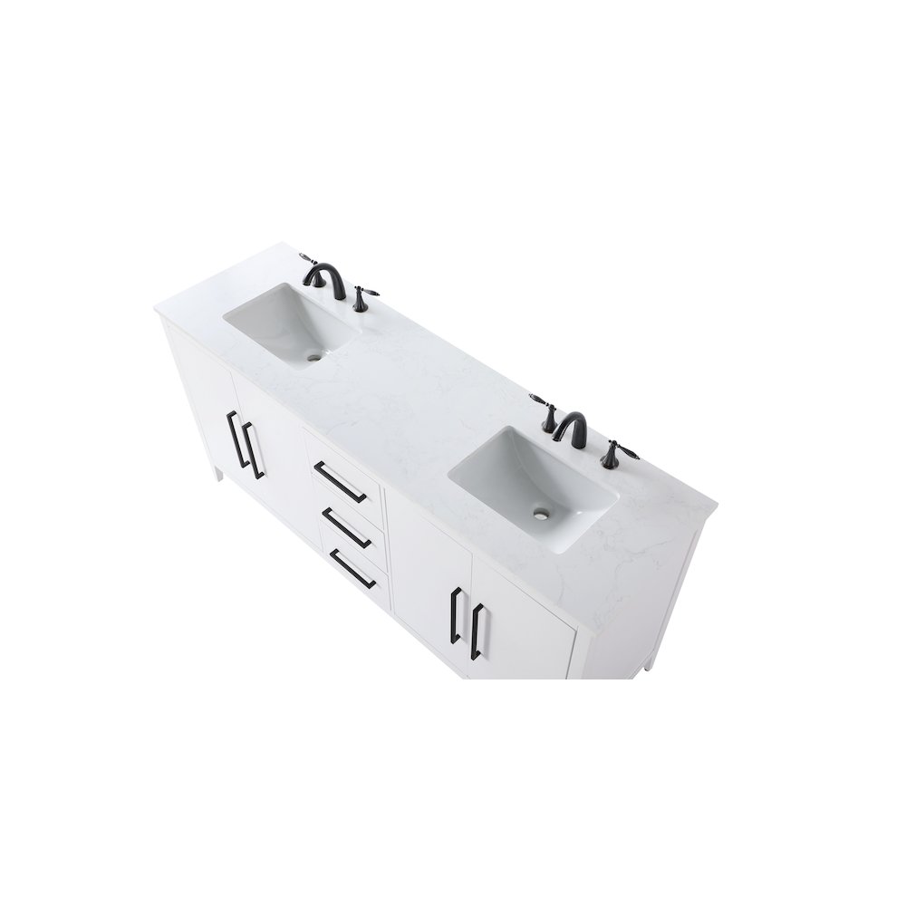 72 Inch Double Bathroom Vanity In White. Picture 8