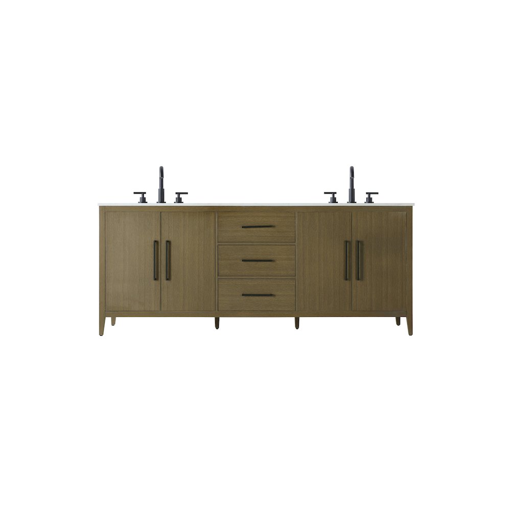 84 Inch Double Bathroom Vanity In Chestnut Brown. Picture 1