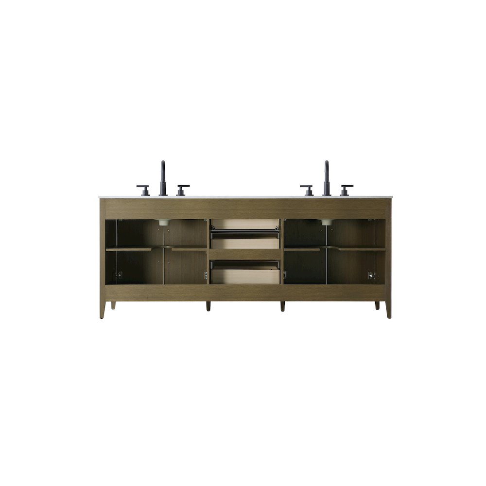 84 Inch Double Bathroom Vanity In Chestnut Brown. Picture 12