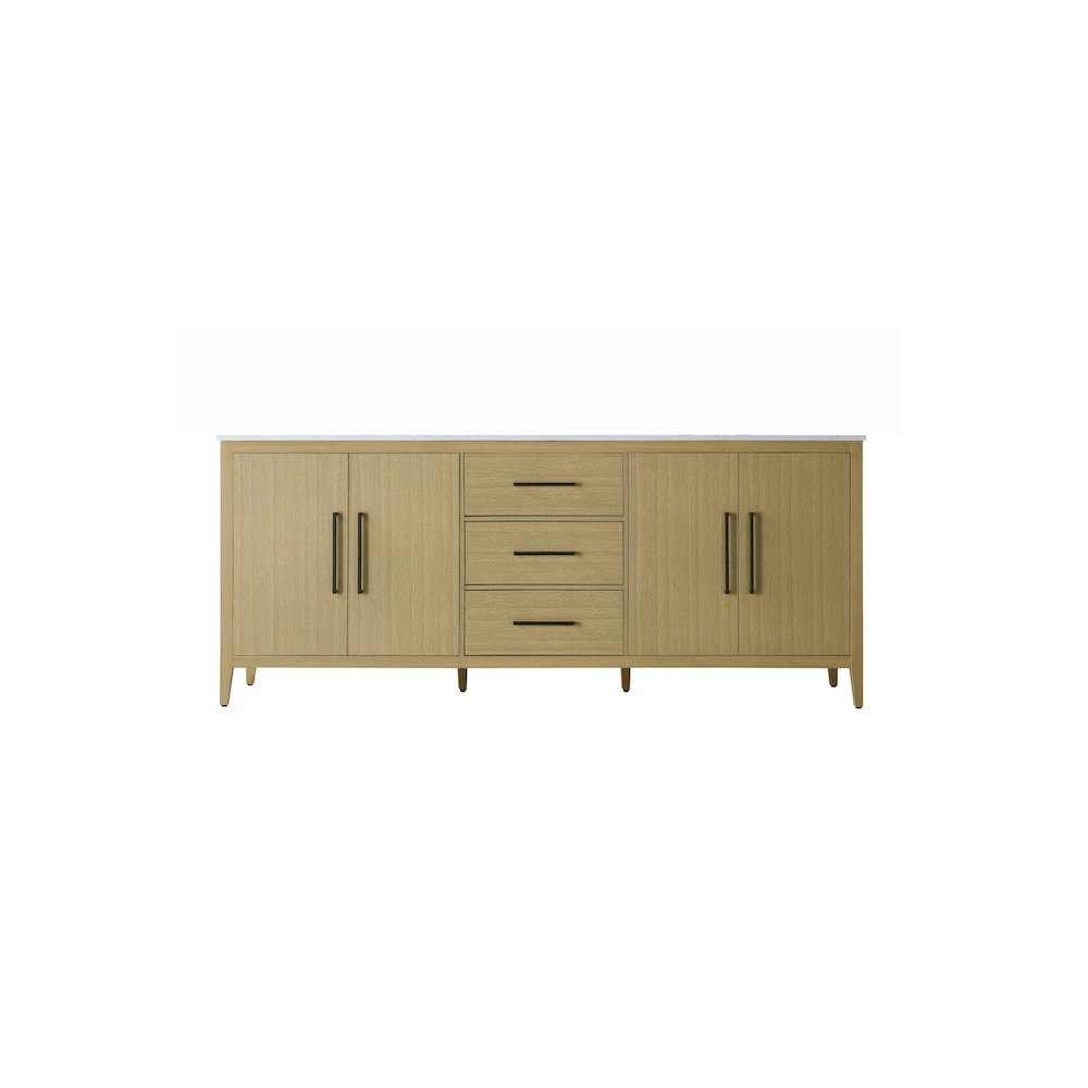 84 Inch Double Bathroom Vanity In Honey Brown. Picture 5