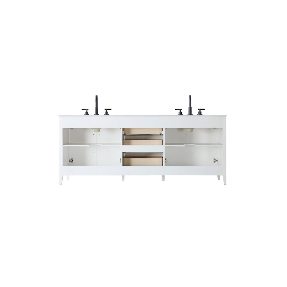 84 Inch Double Bathroom Vanity In White. Picture 12