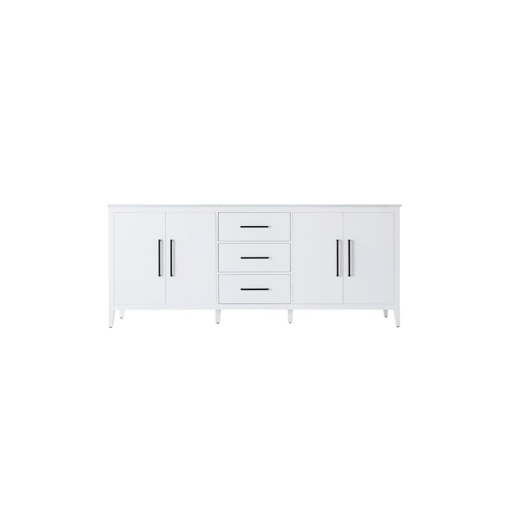 84 Inch Double Bathroom Vanity In White. Picture 5