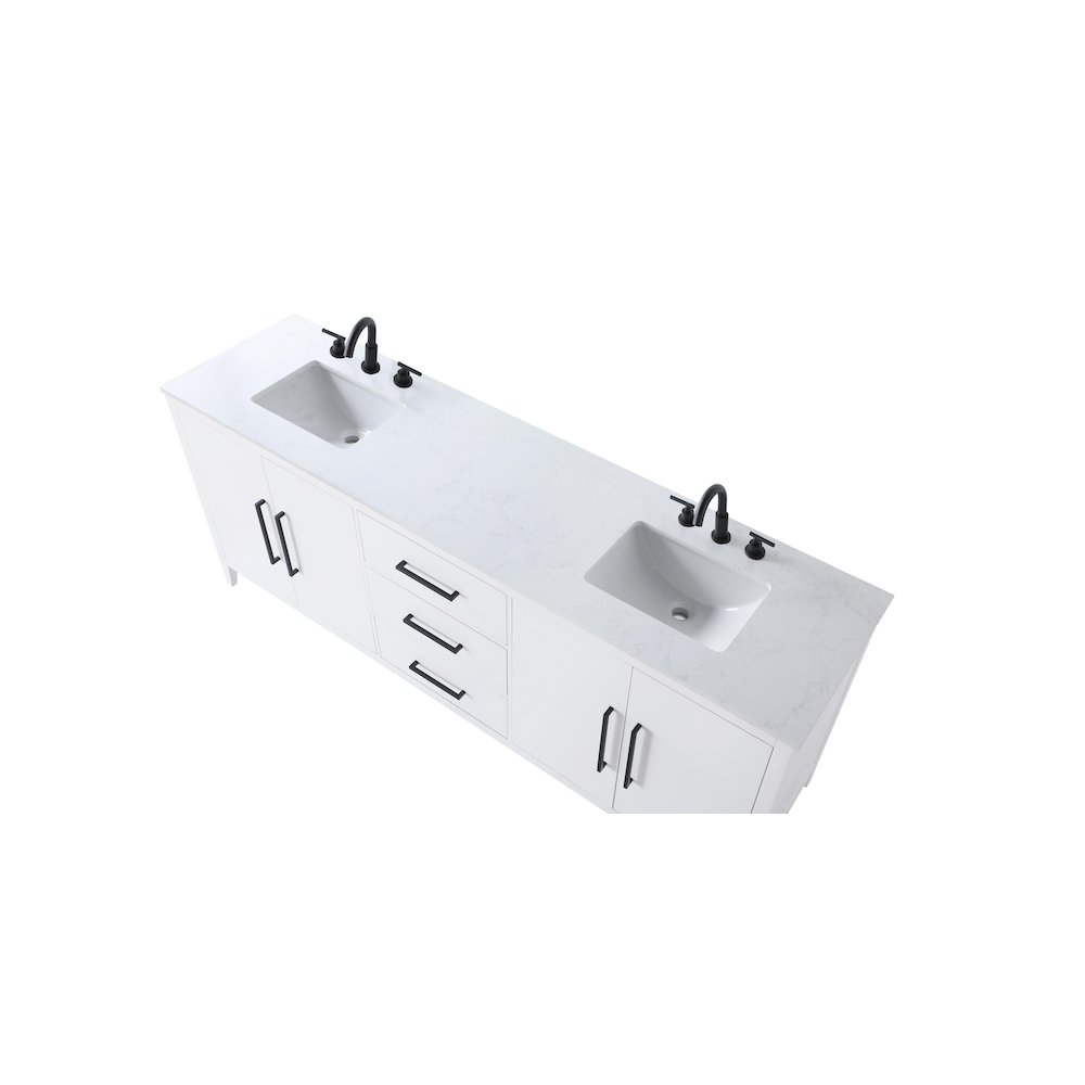84 Inch Double Bathroom Vanity In White. Picture 8