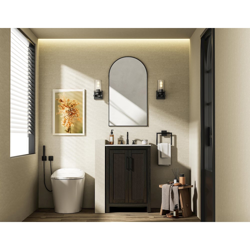 24 Inch Single Bathroom Vanity In  Chocolate Oak. Picture 4