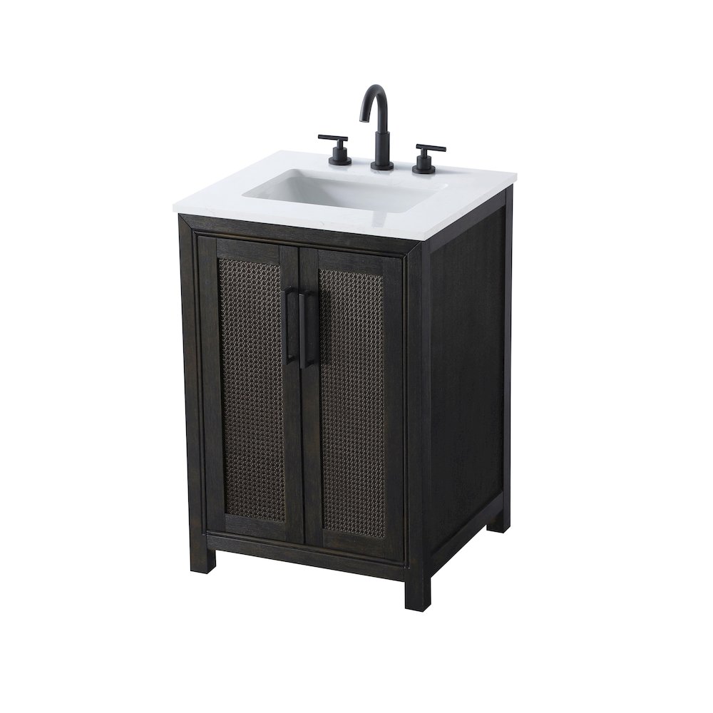 24 Inch Single Bathroom Vanity In  Chocolate Oak. Picture 6
