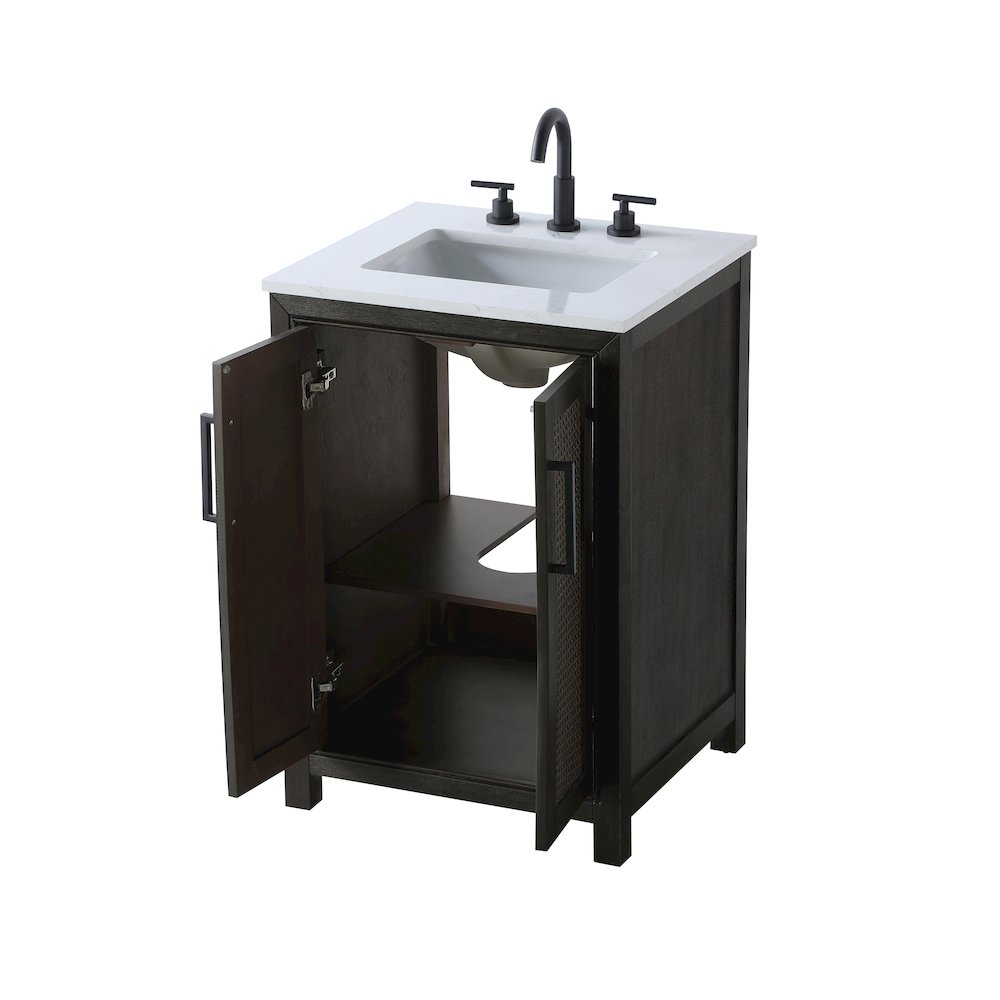 24 Inch Single Bathroom Vanity In  Chocolate Oak. Picture 7