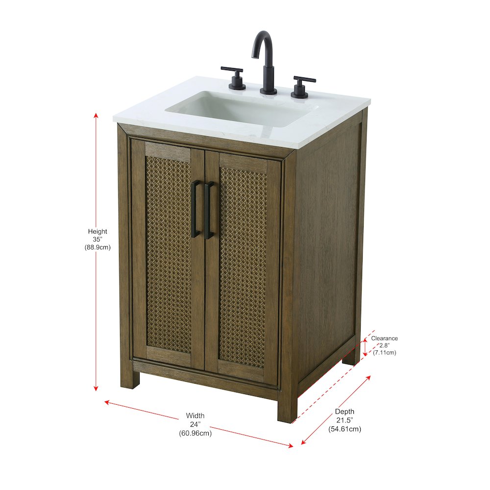 24 Inch Single Bathroom Vanity In Hazel Oak. Picture 13