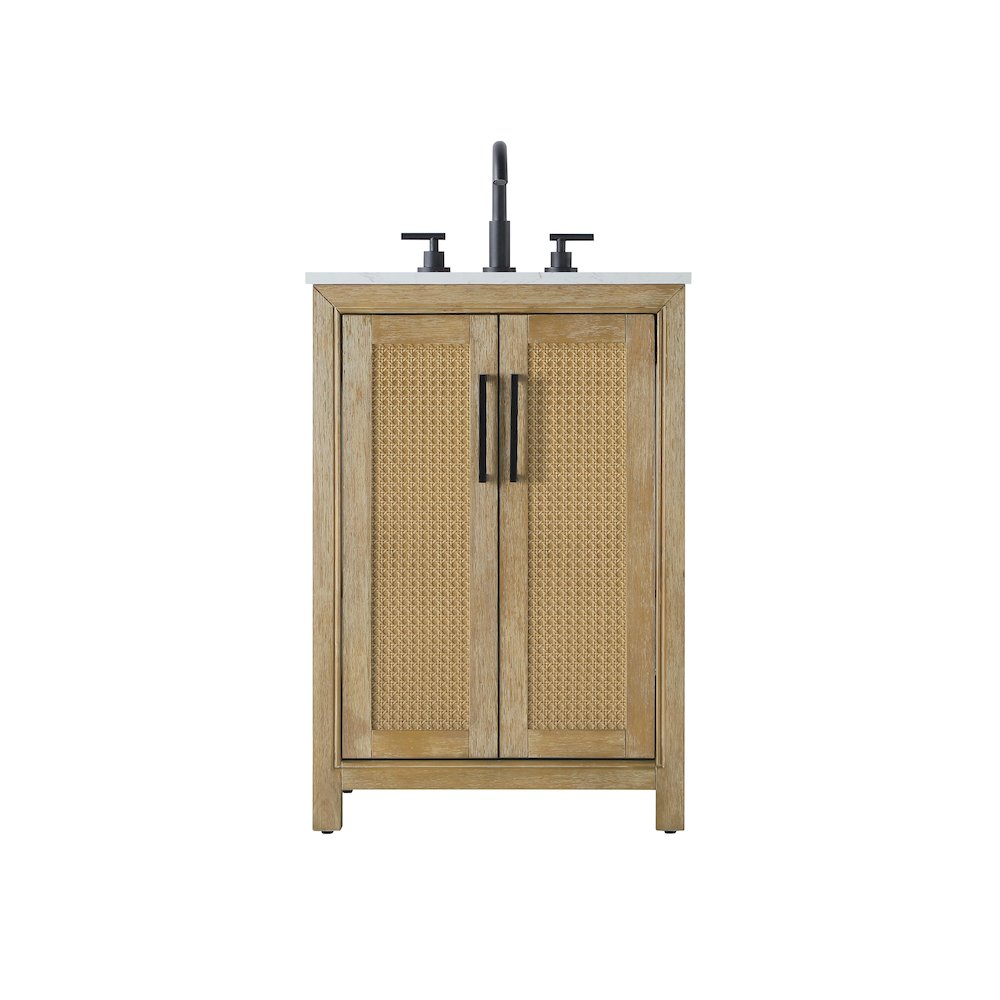 24 Inch Single Bathroom Vanity In Linen Oak. Picture 1
