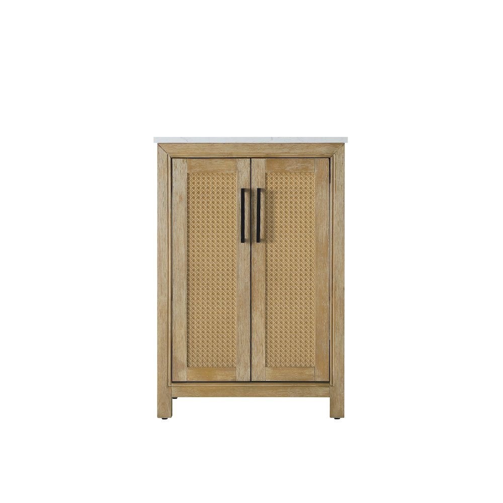 24 Inch Single Bathroom Vanity In Linen Oak. Picture 5