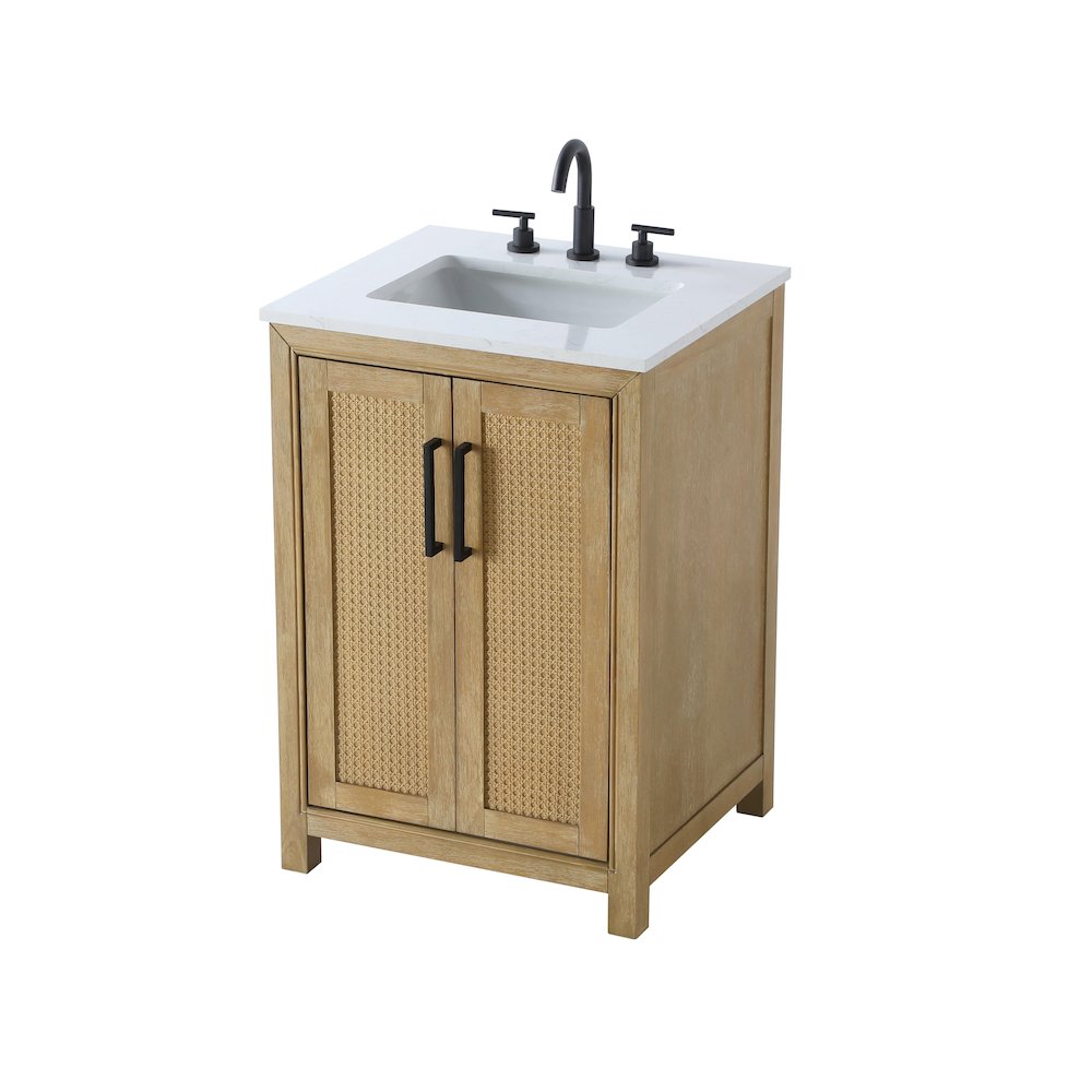24 Inch Single Bathroom Vanity In Linen Oak. Picture 6