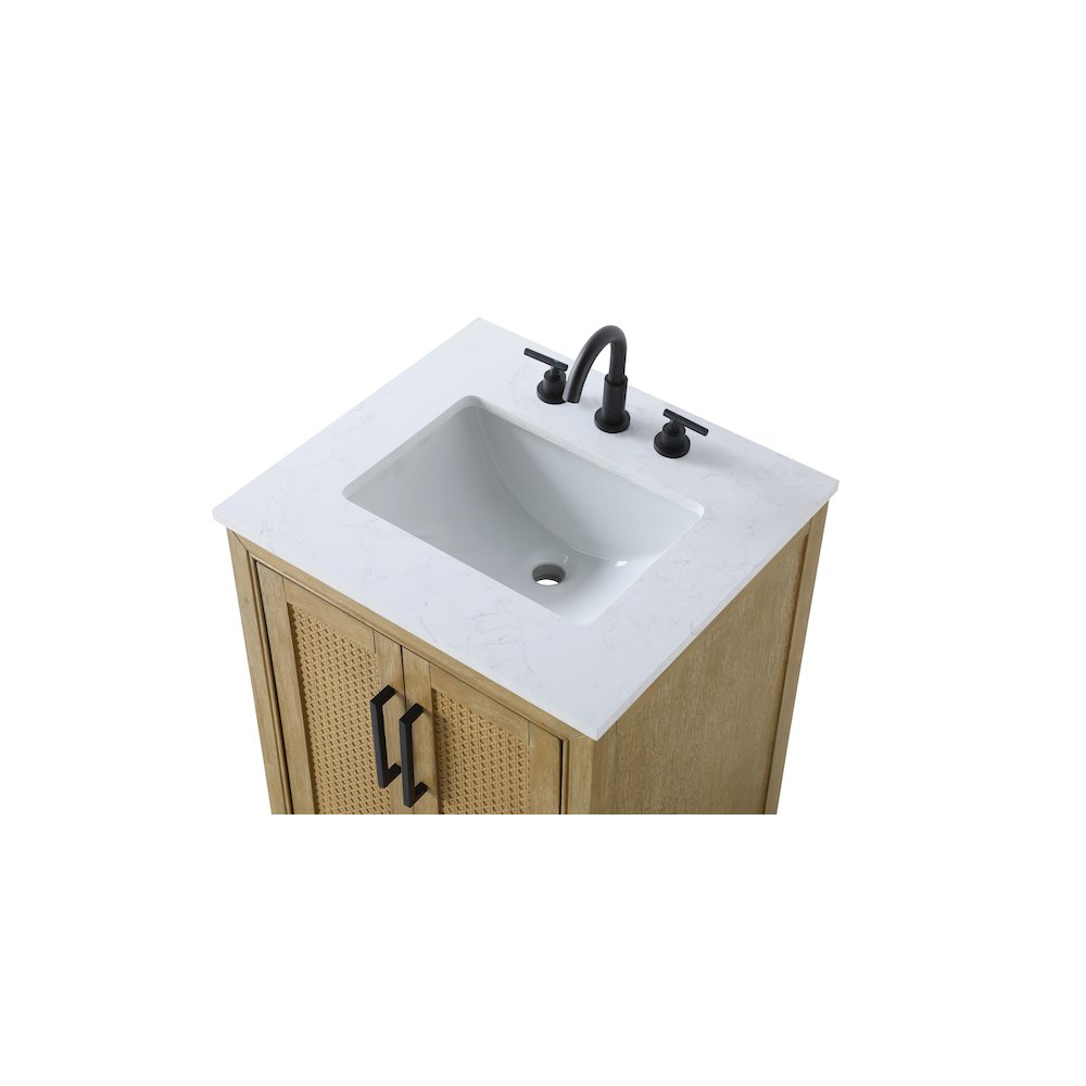 24 Inch Single Bathroom Vanity In Linen Oak. Picture 8