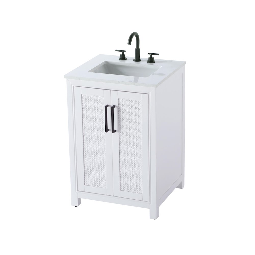 24 Inch Single Bathroom Vanity In White. Picture 6