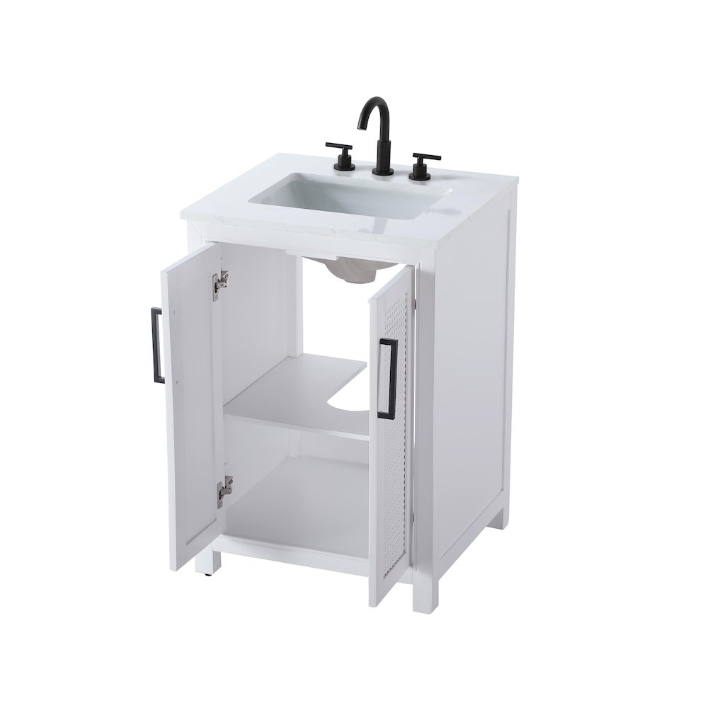 24 Inch Single Bathroom Vanity In White. Picture 7