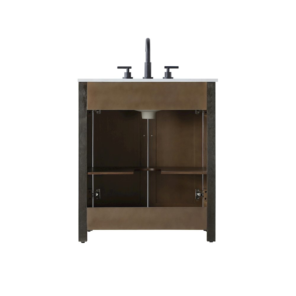 30 Inch Single Bathroom Vanity In  Chocolate Oak. Picture 12