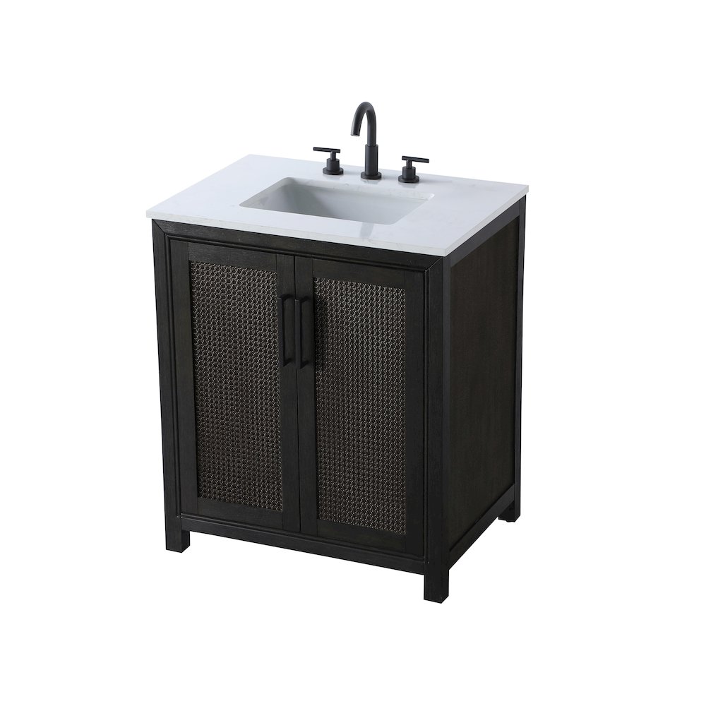 30 Inch Single Bathroom Vanity In  Chocolate Oak. Picture 6