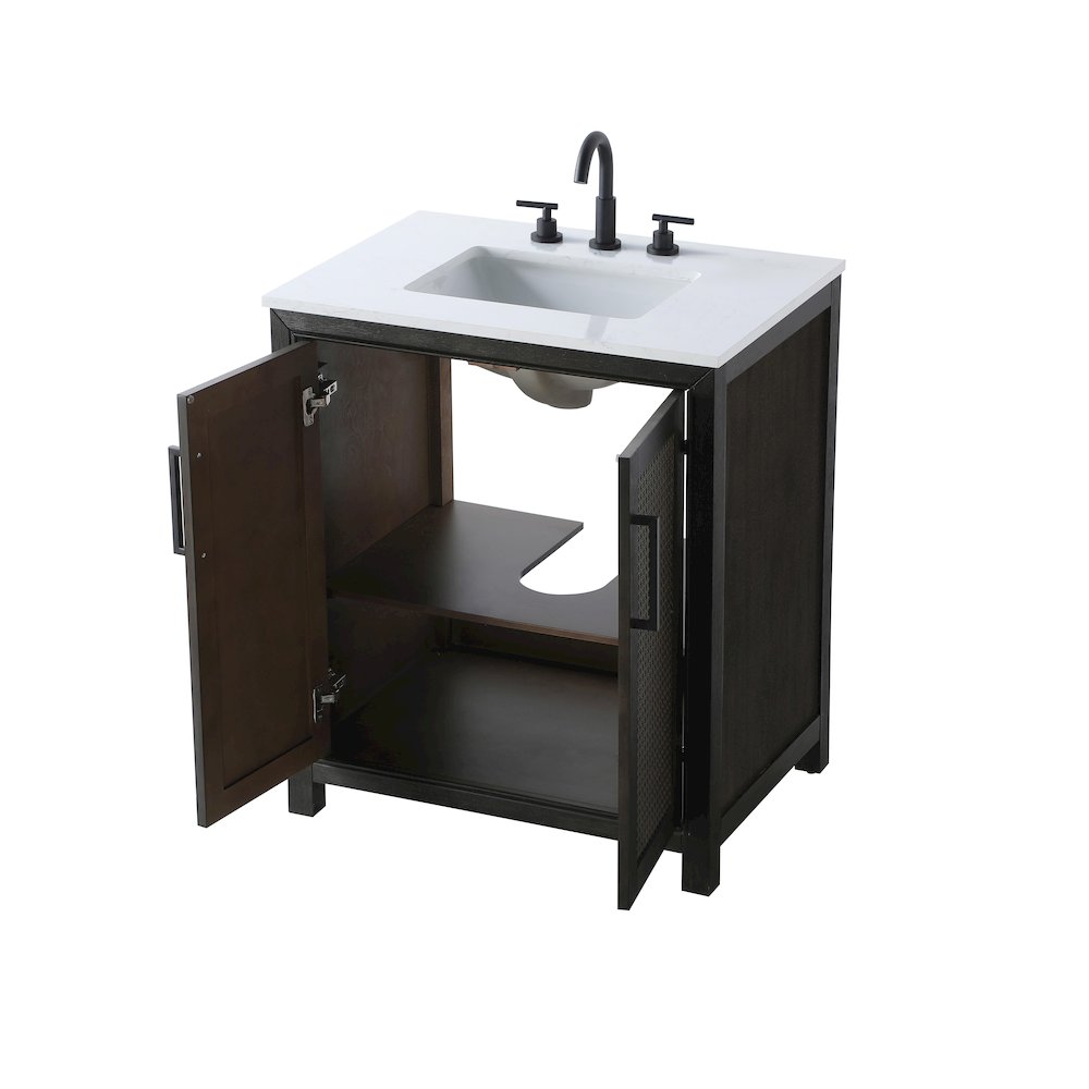 30 Inch Single Bathroom Vanity In  Chocolate Oak. Picture 7