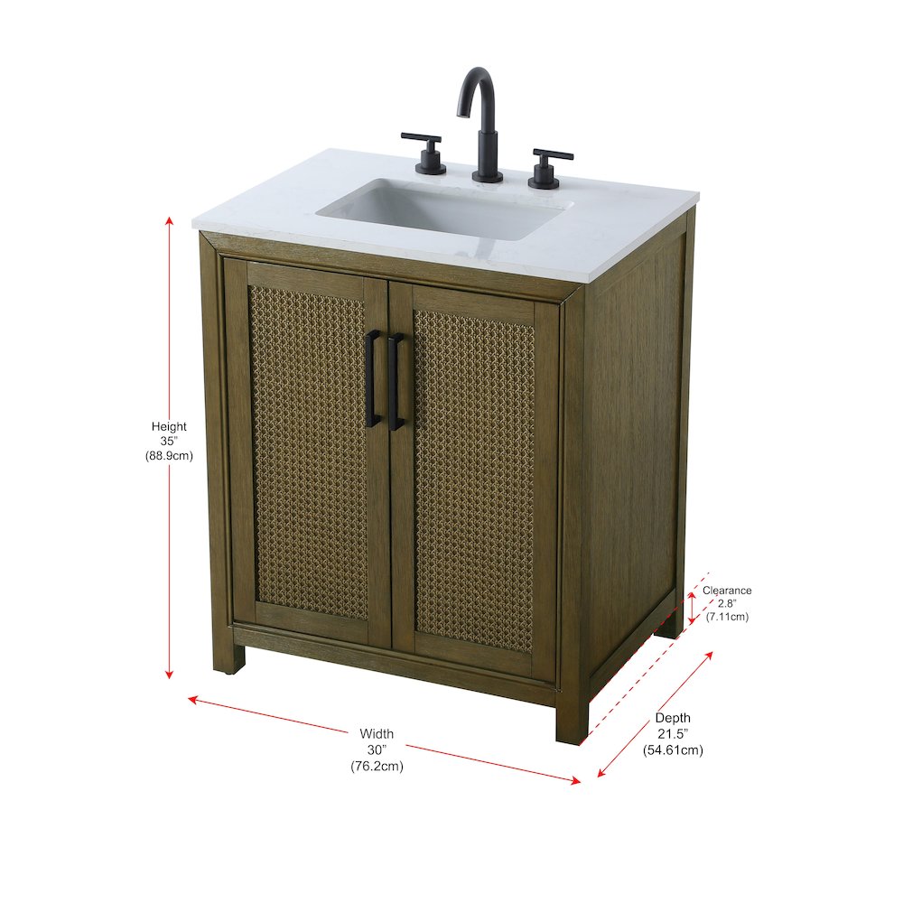 30 Inch Single Bathroom Vanity In Hazel Oak. Picture 13