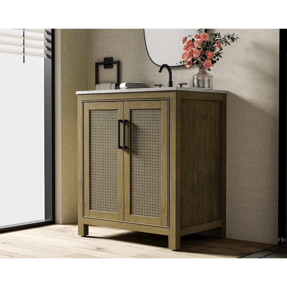 30 Inch Single Bathroom Vanity In Hazel Oak. Picture 3