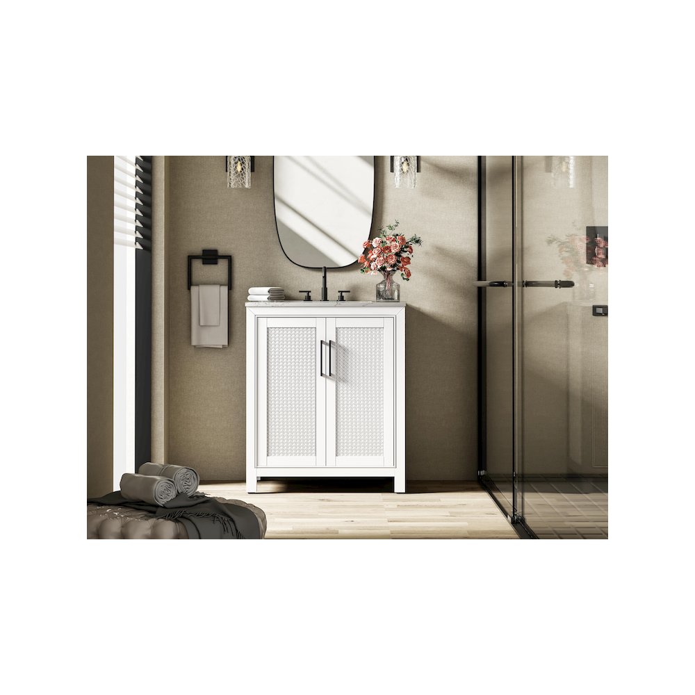 30 Inch Single Bathroom Vanity In White. Picture 2