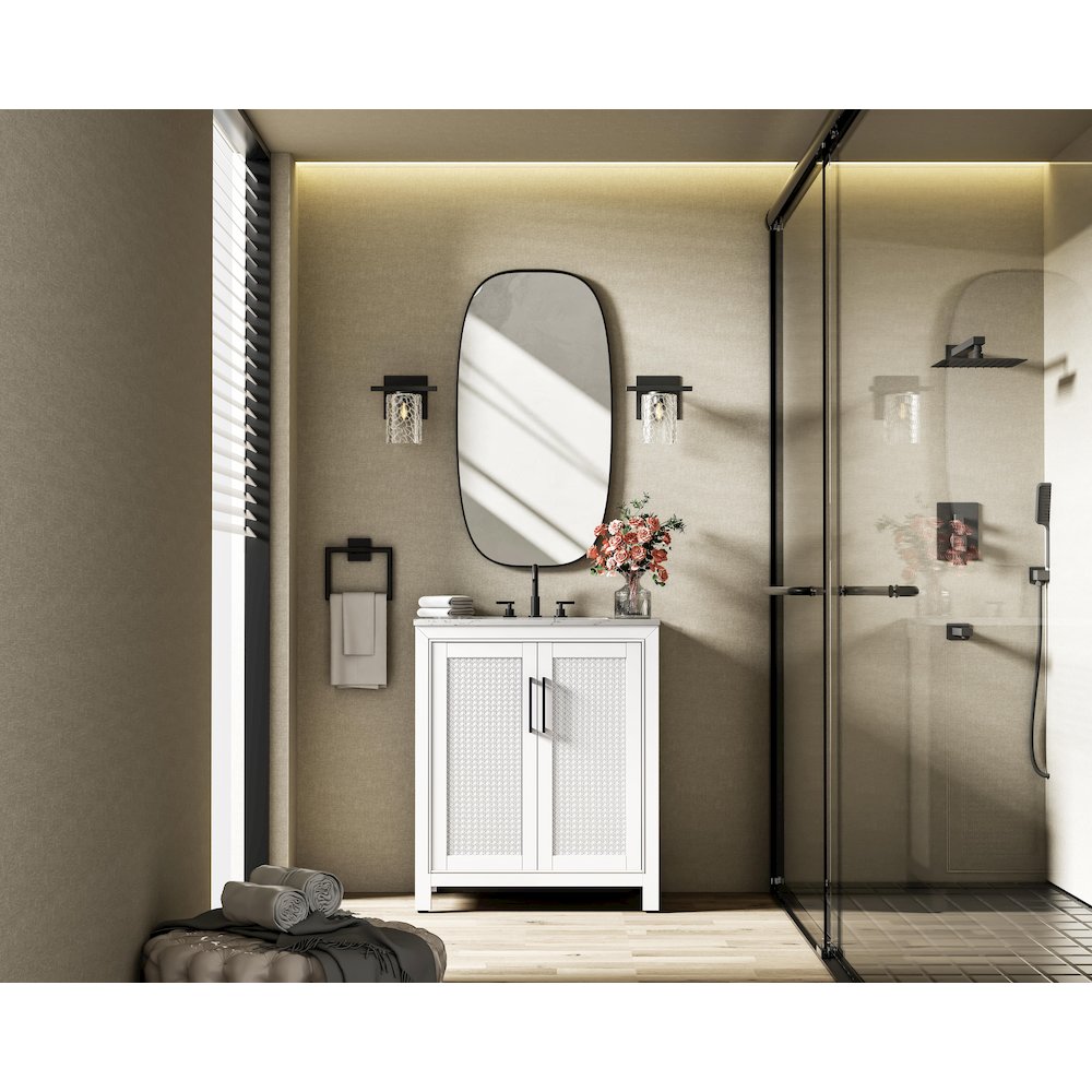 30 Inch Single Bathroom Vanity In White. Picture 4