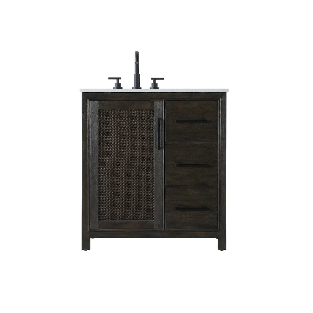 32 Inch Single Bathroom Vanity In  Chocolate Oak. Picture 1
