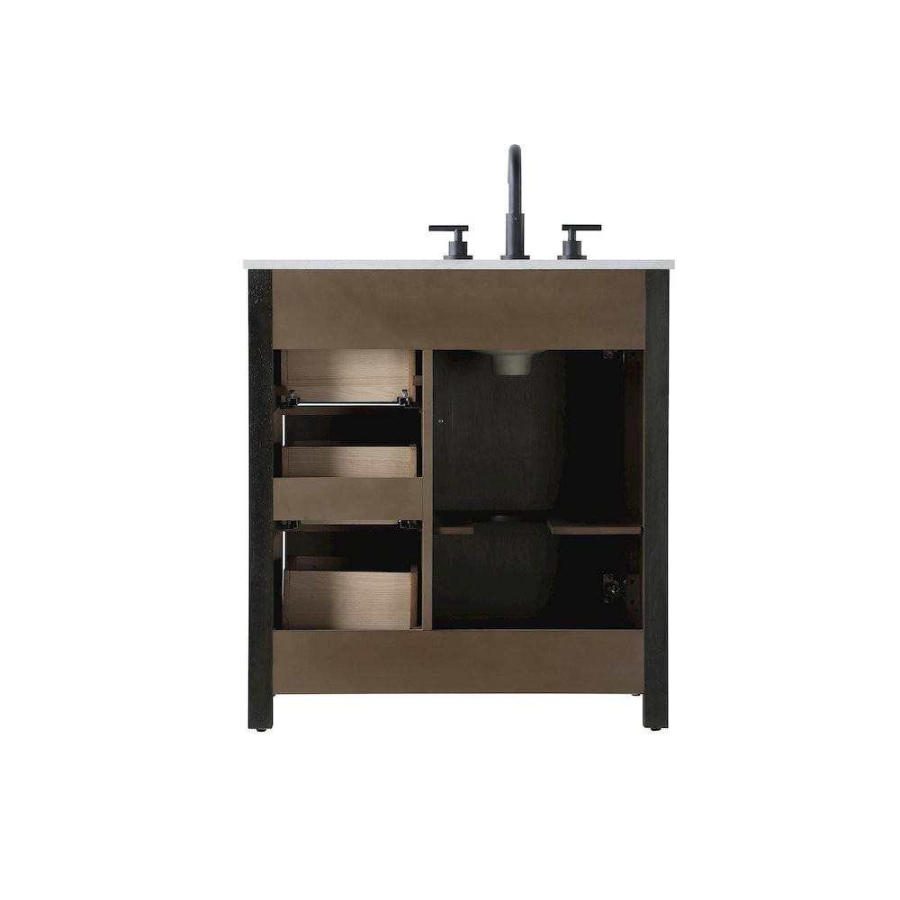 32 Inch Single Bathroom Vanity In  Chocolate Oak. Picture 12