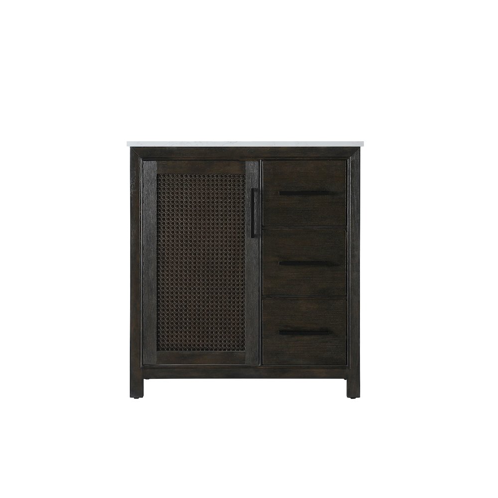 32 Inch Single Bathroom Vanity In  Chocolate Oak. Picture 5