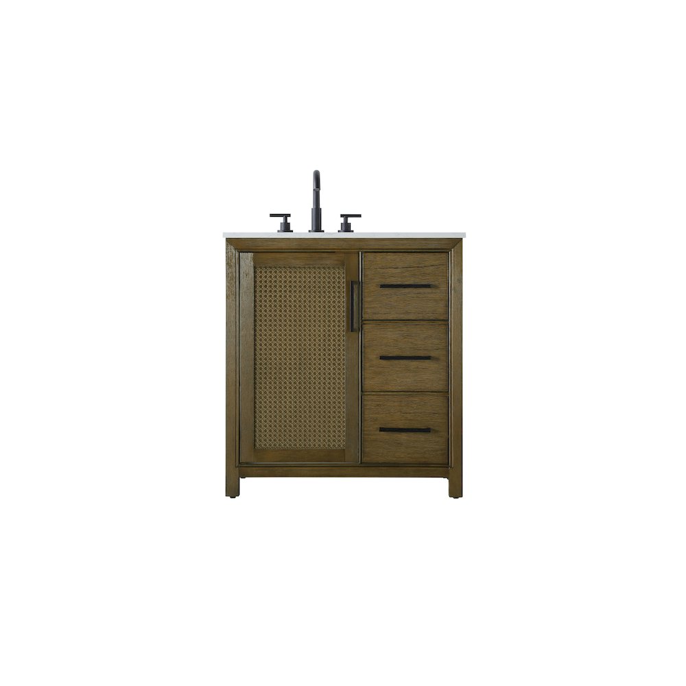 32 Inch Single Bathroom Vanity In Hazel Oak. Picture 1