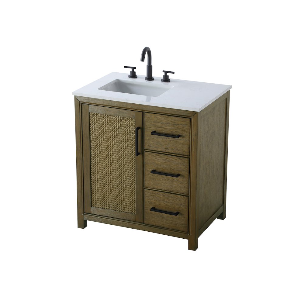 32 Inch Single Bathroom Vanity In Hazel Oak. Picture 6