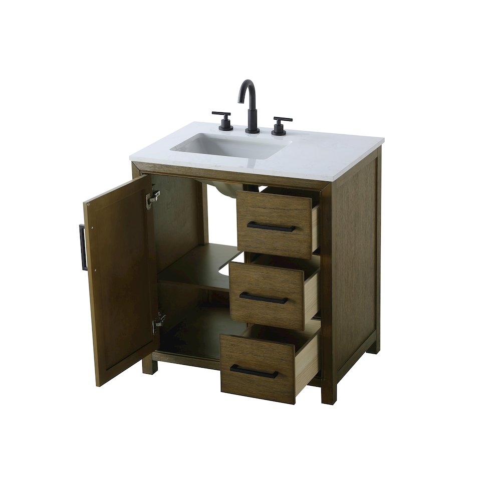 32 Inch Single Bathroom Vanity In Hazel Oak. Picture 7