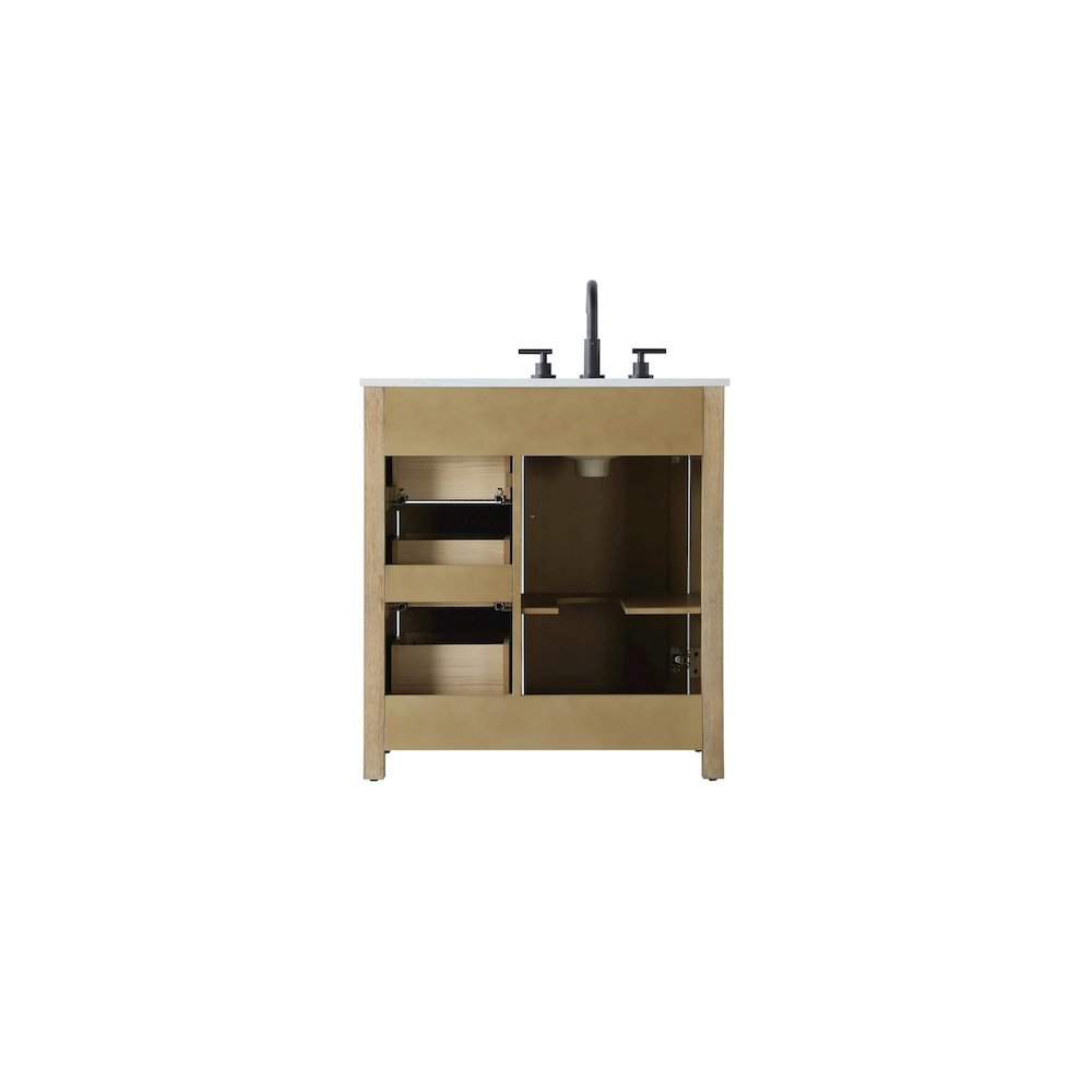 32 Inch Single Bathroom Vanity In Linen Oak. Picture 12