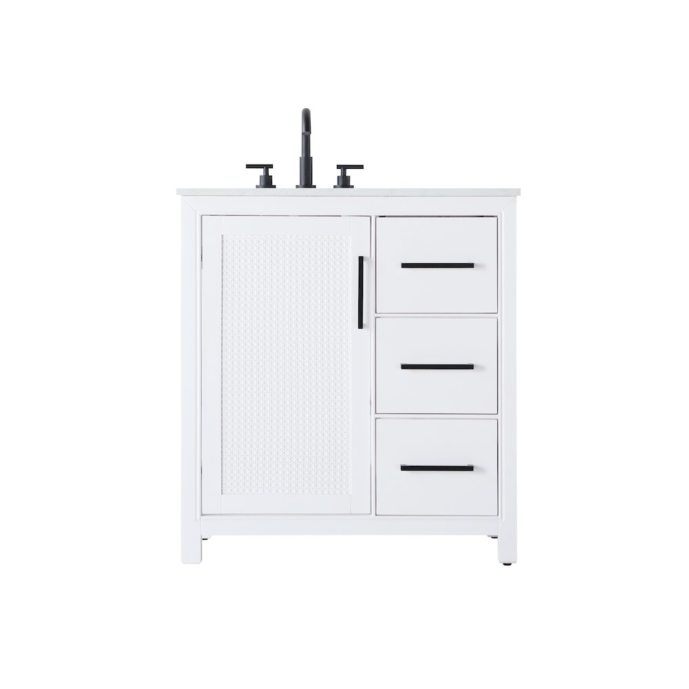 32 Inch Single Bathroom Vanity In White. Picture 1