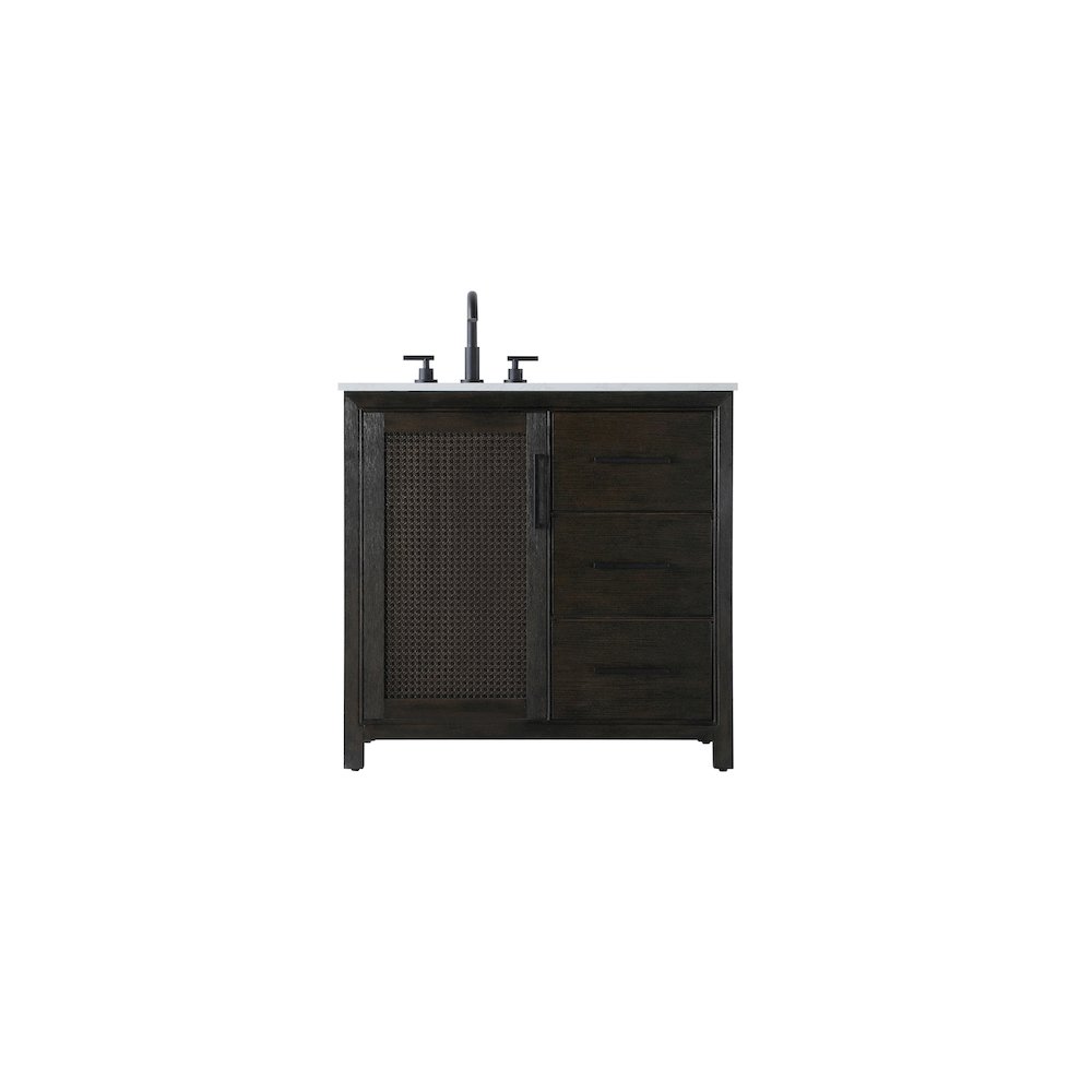 36 Inch Single Bathroom Vanity In  Chocolate Oak. Picture 1