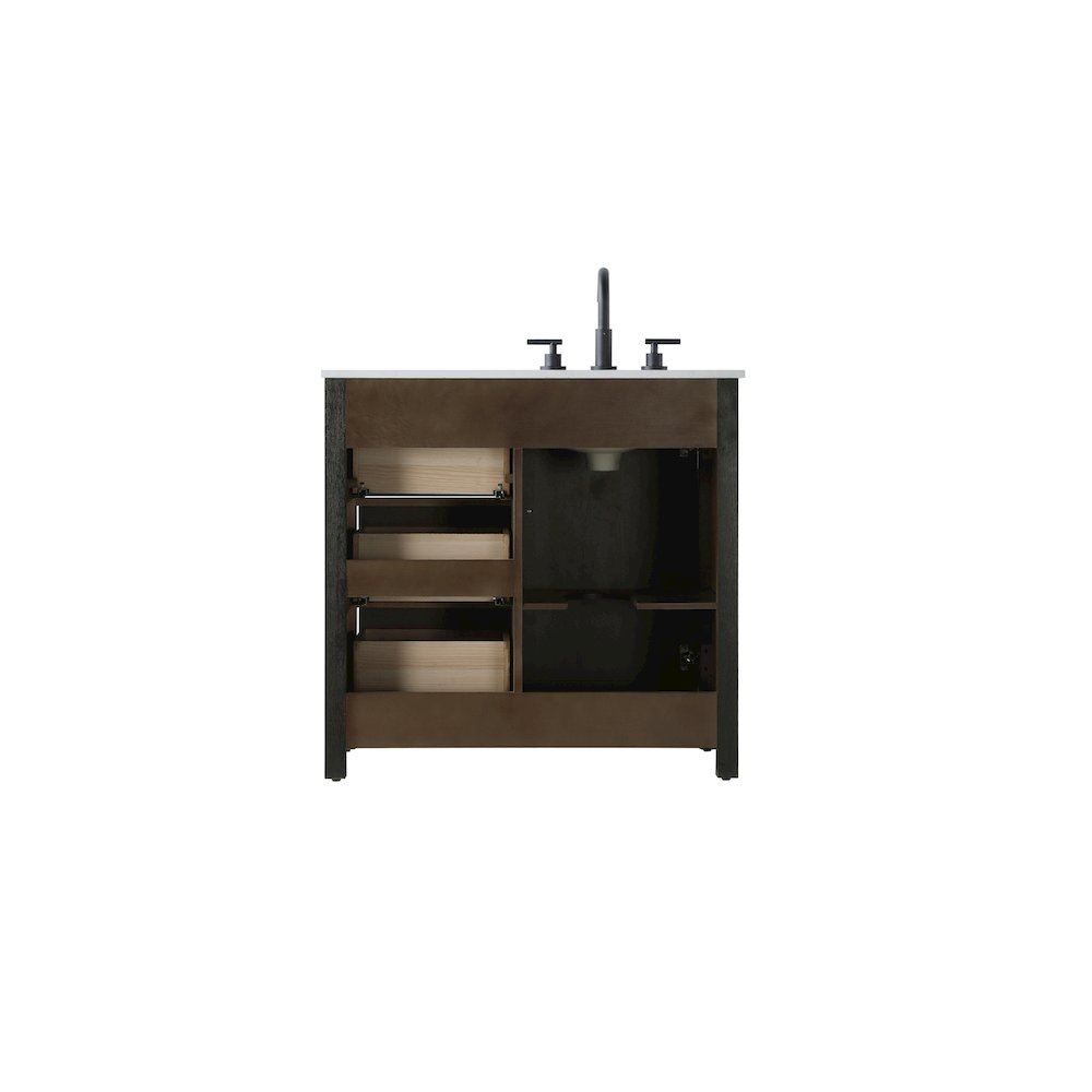 36 Inch Single Bathroom Vanity In  Chocolate Oak. Picture 12