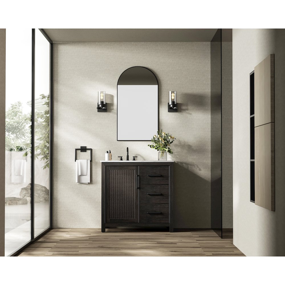 36 Inch Single Bathroom Vanity In  Chocolate Oak. Picture 4