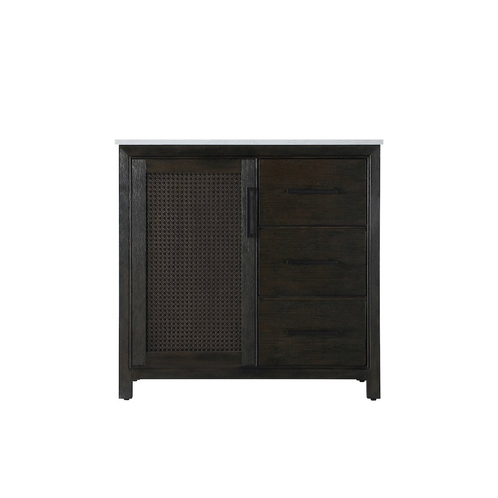 36 Inch Single Bathroom Vanity In  Chocolate Oak. Picture 5