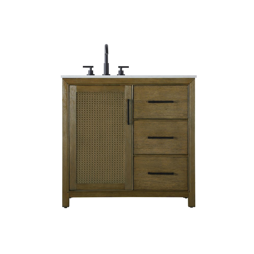 36 Inch Single Bathroom Vanity In Hazel Oak. Picture 1