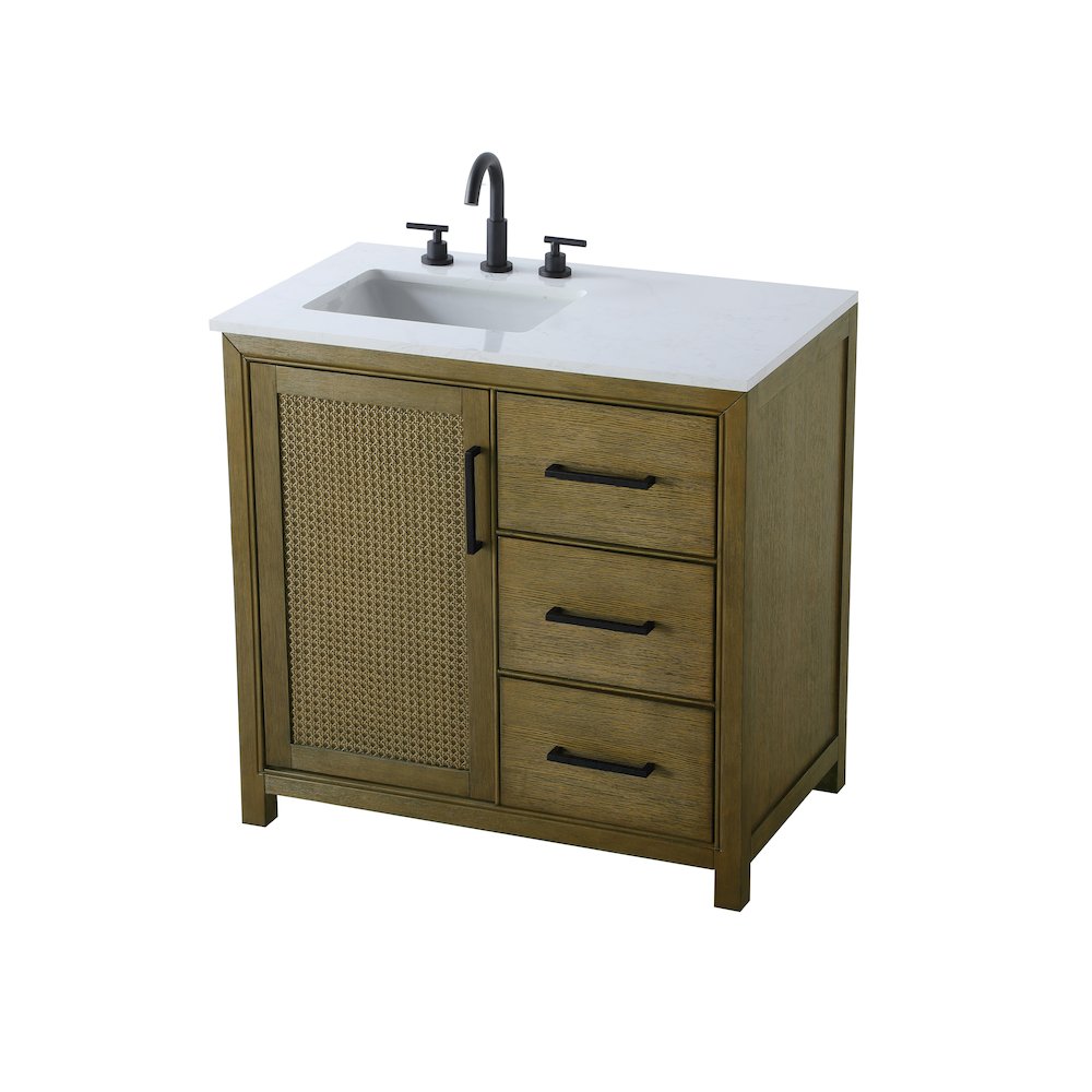 36 Inch Single Bathroom Vanity In Hazel Oak. Picture 6